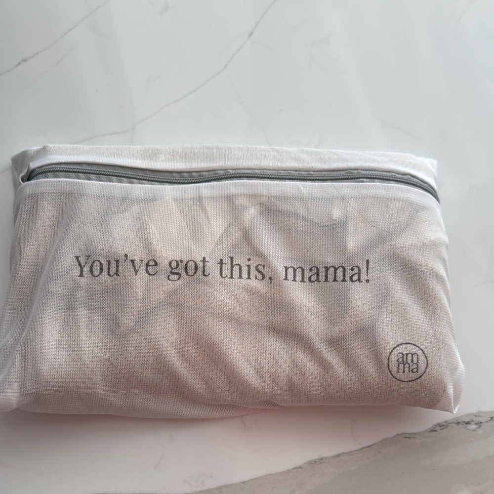 Ama White Zipper Pouch - breastfeeding cover up / scarf